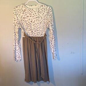 Leopard Print Long Sleeve Dress